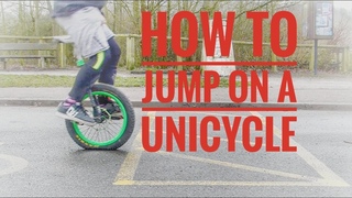 Learn how to do a rolling jump on a unicycle