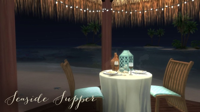 Seaside Supper ASMR Ambience, beach dining, glass clinking, ocean waves, wandering