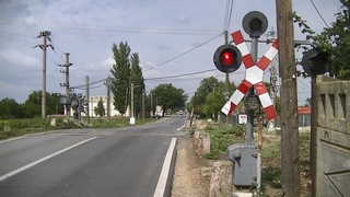 Spoorwegovergang Manasia (RO) // Railroad crossing // Trecere la nivel