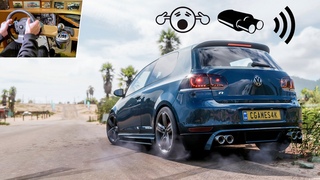Powerful exhaust sound!!! Volkswagen Golf R (AWD) / Thrustmaster TMX Pro,  FORZA horizon 5, Video 4K