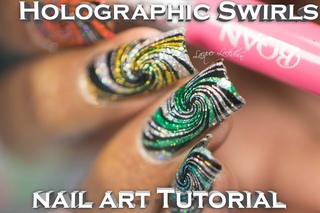 Holographic Sharpie Swirls Nail Art Tutorial (UberChic Beauty)