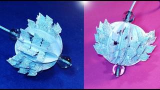 Easy Christmas ornament from paper. Birthday party wall decoration - DIY paper ball.