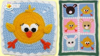 Chick & Bunny Baby Blanket Crochet Tutorial - Super Cute Kids Decor!