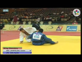 Judo 2011 GP Abu Dhabi: varlam liparteliani (GEO) - ryohei anai (JPN) [-90kg]