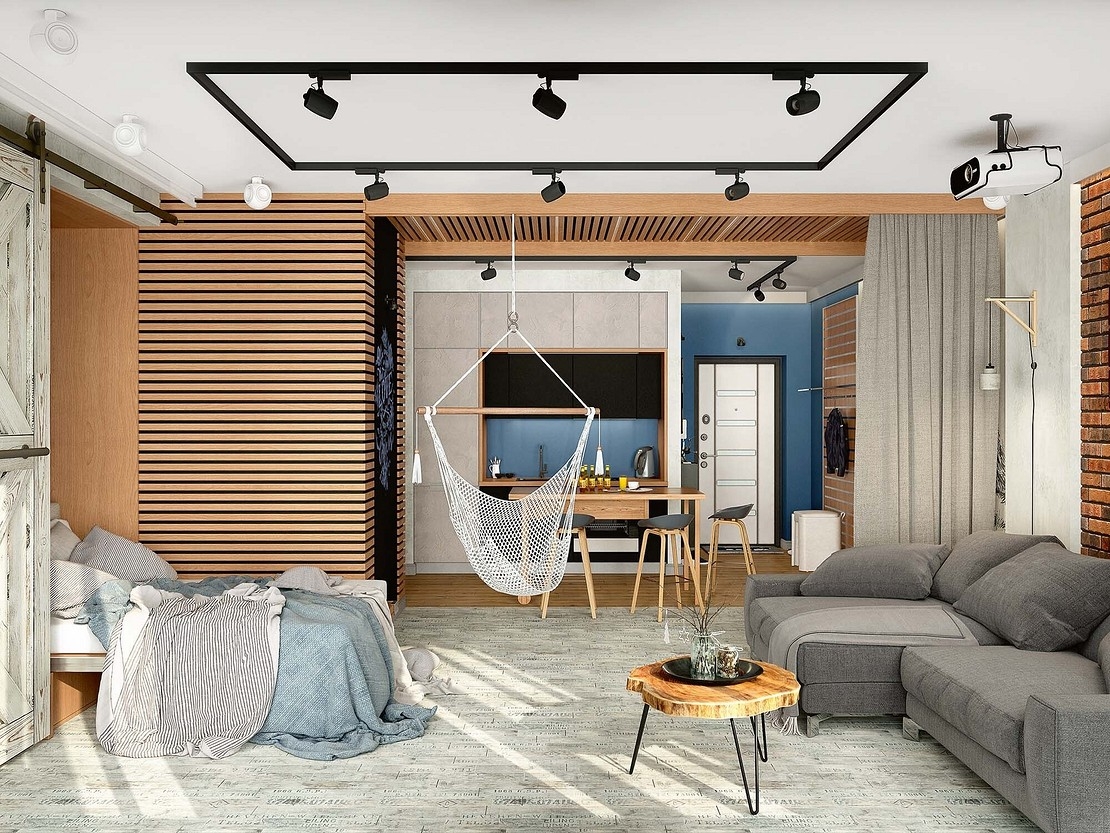 Проект квартиры-студии 45 кв.