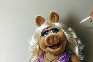 Drawing of Miss Piggy - How to draw 3D art