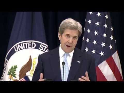 Secretary of State John Kerry delivers remarks on Middle East